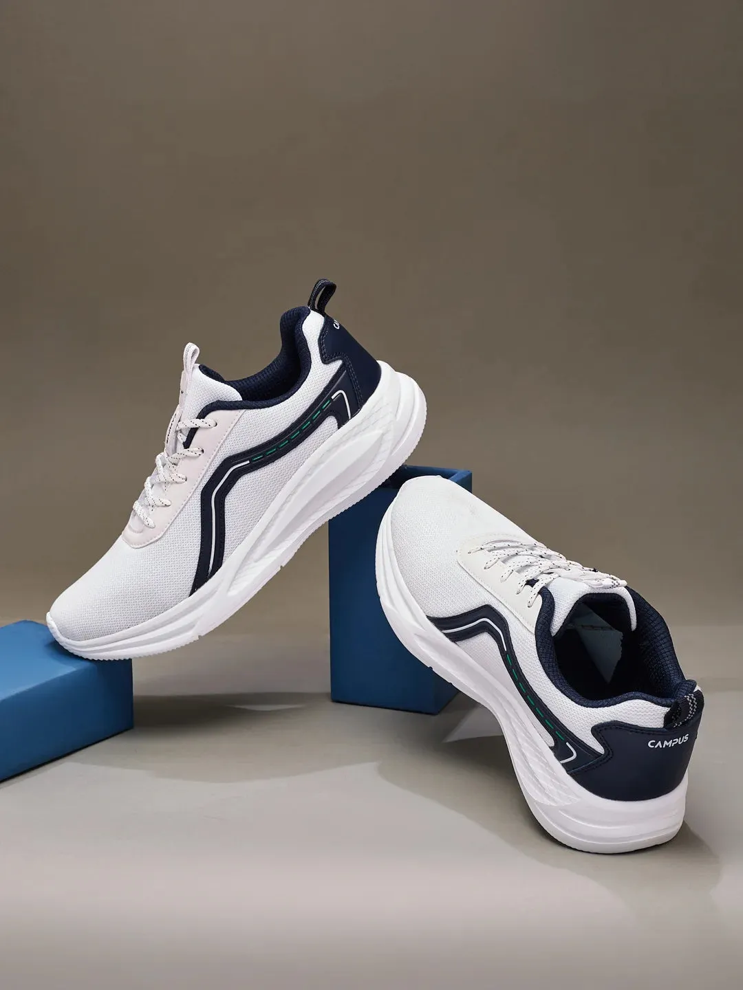 TACT White Men's Running Shoes sold by Campus Shoes