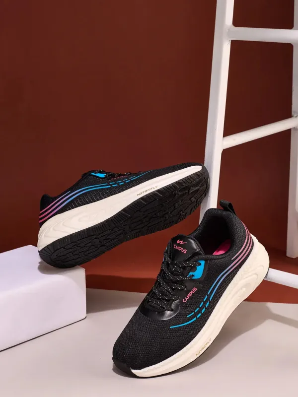 ELEGANCE Black Women's Running Shoes sold by Campus Shoes