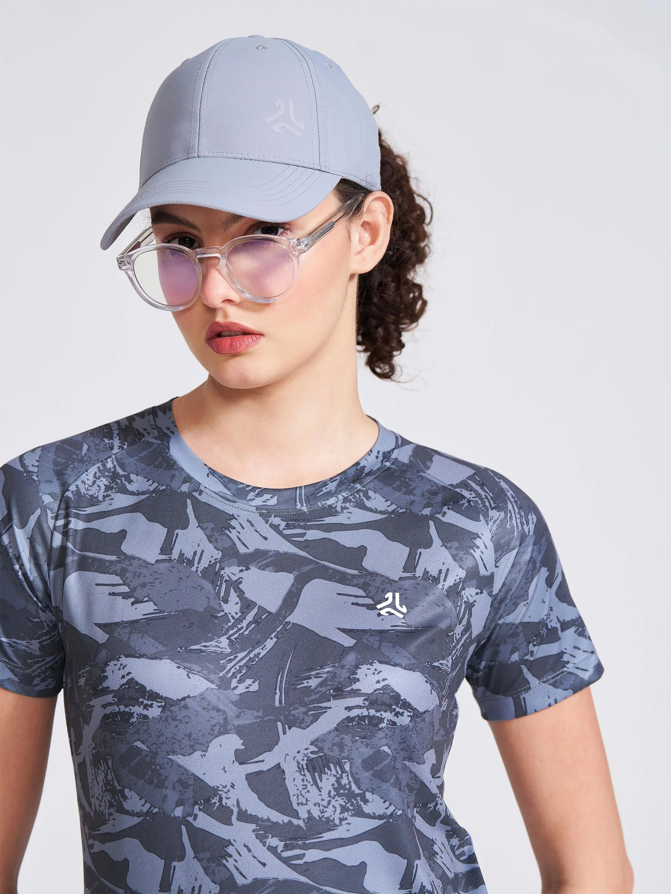 Women's Black Printed Round Neck T-Shirt sold by Campus Shoes product image thumbnail 2