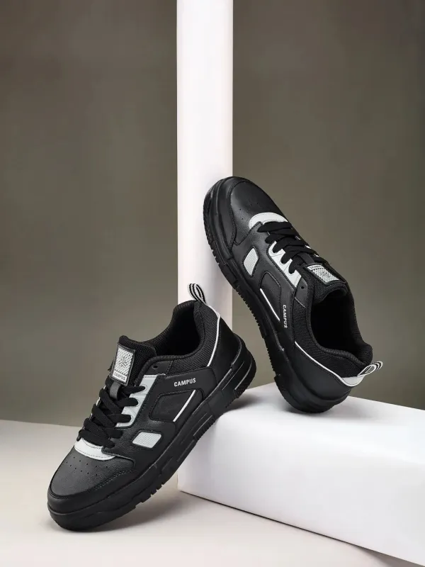 STOMP Black Men's Sneakers sold by Campus Shoes