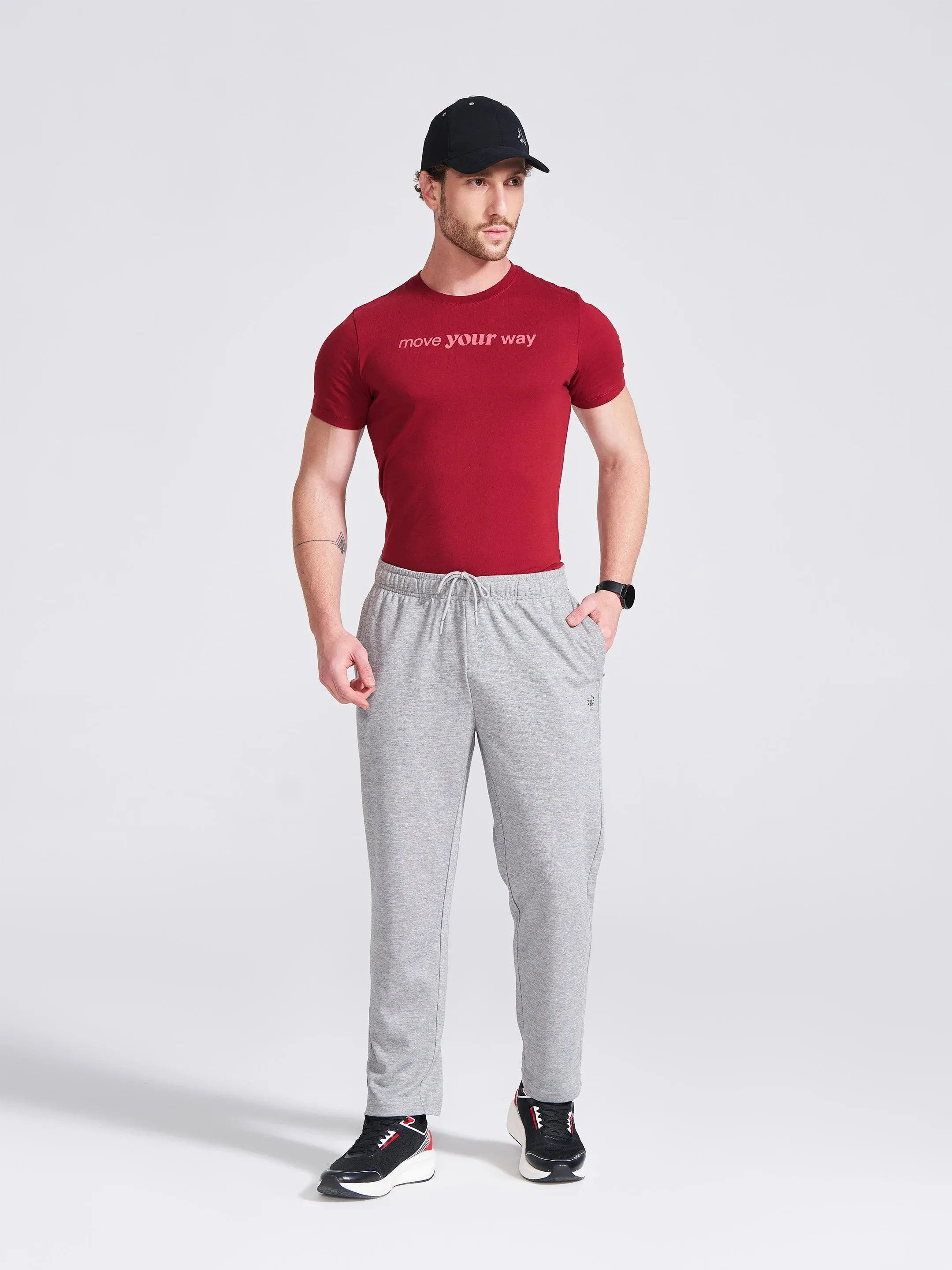 Men's Grey Regular Fit Track Pants sold by Campus Shoes product image thumbnail 4