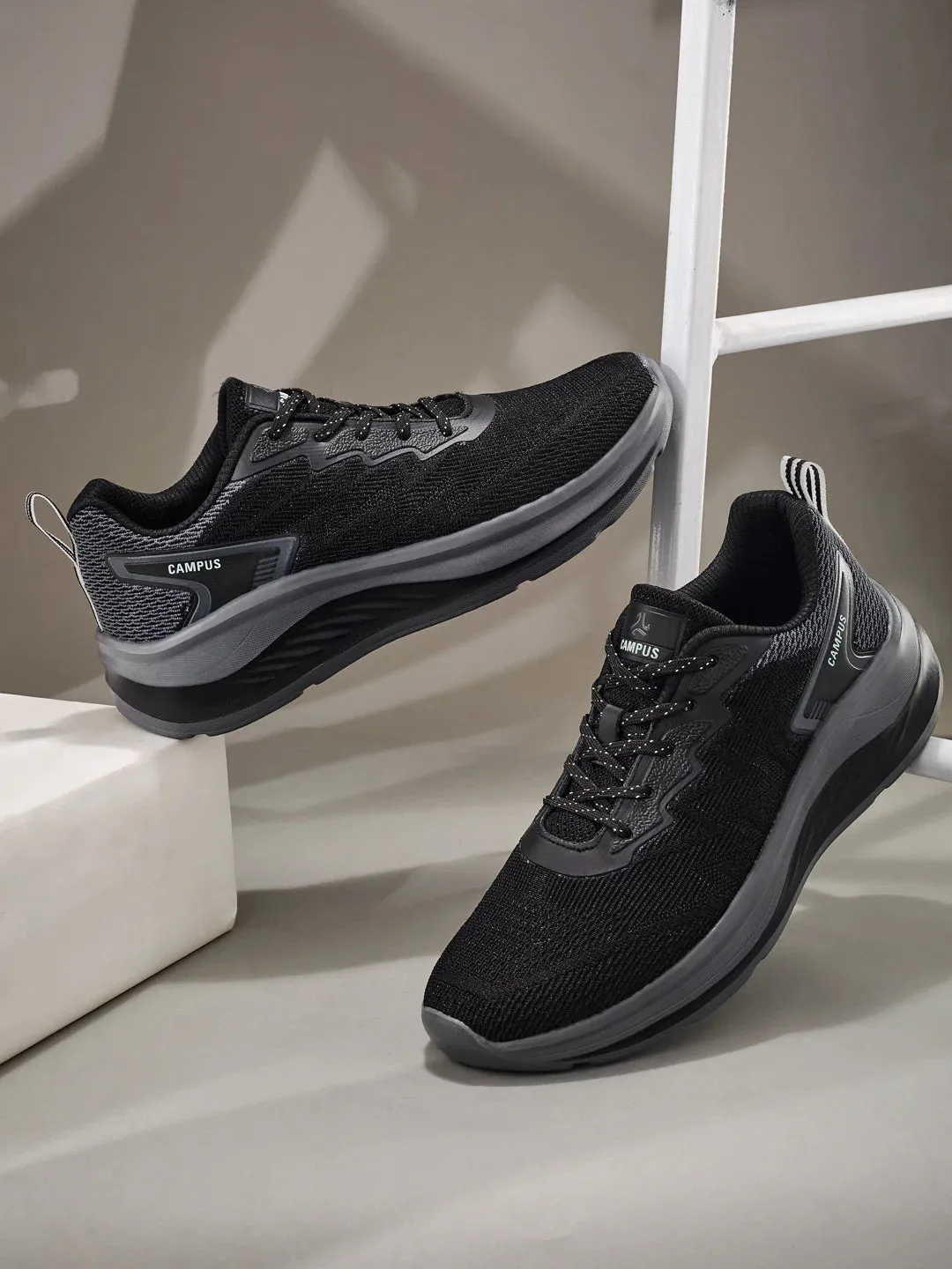 FYBER Black Men's Running Shoes sold by Campus Shoes