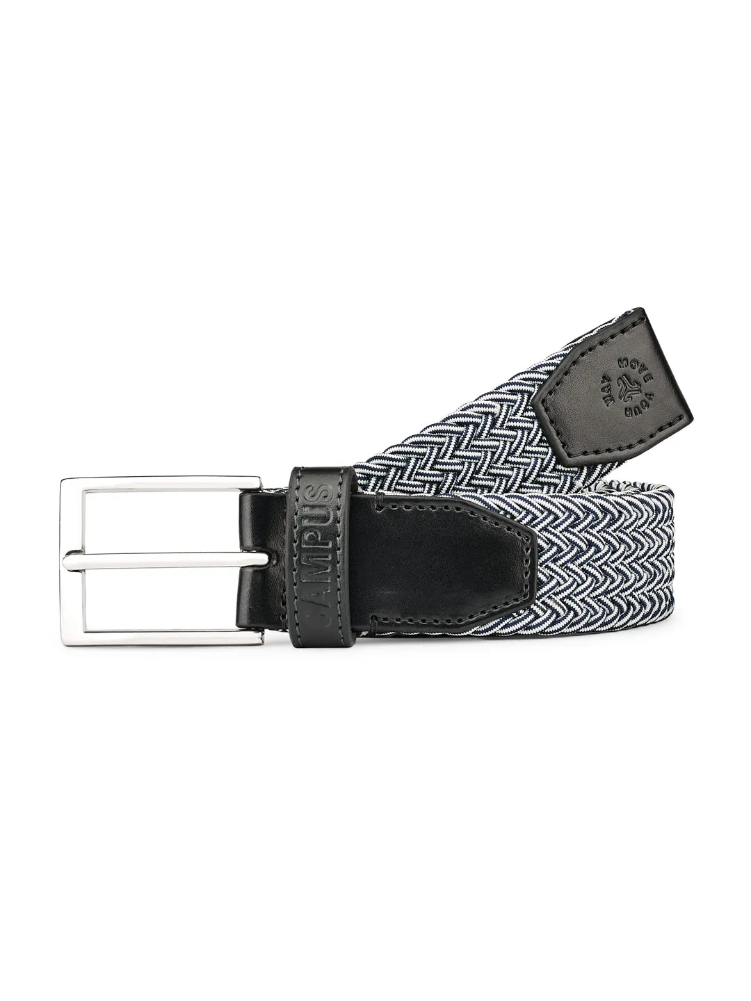 Dual Tone Braided Blue Unisex Belt sold by Campus Shoes