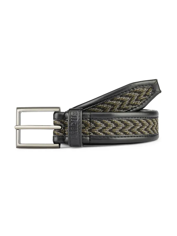 Jacquard Braided Black Unisex Belt made by Campus Shoes