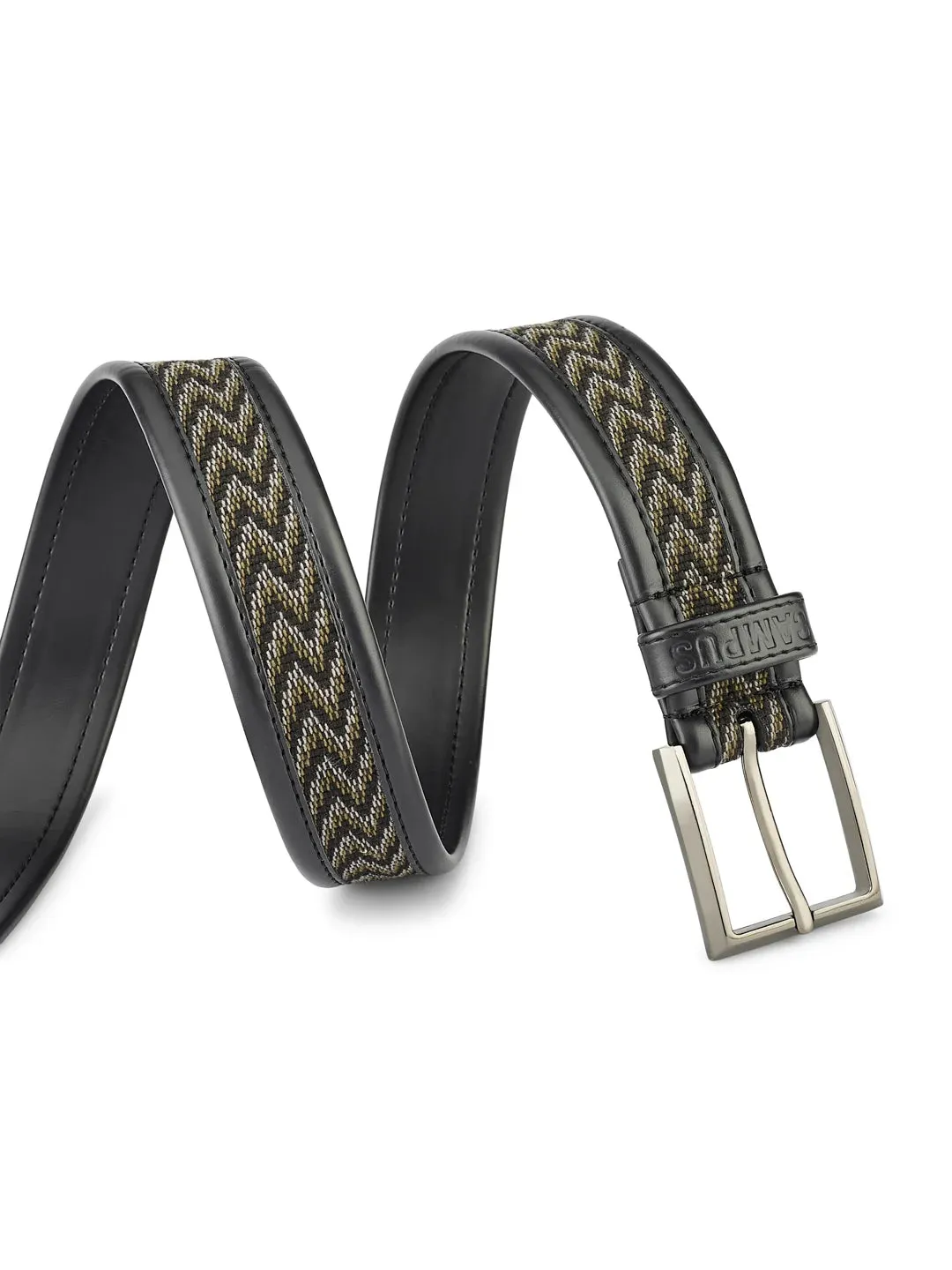 Jacquard Braided Black Unisex Belt sold by Campus Shoes product image thumbnail 3