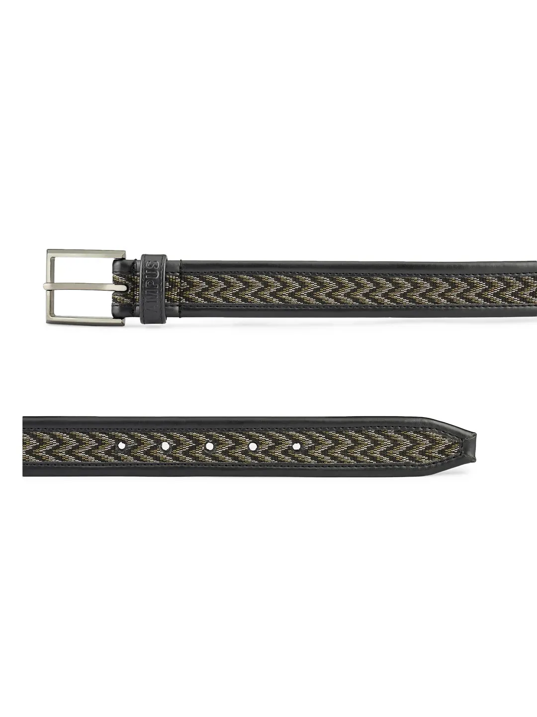 Jacquard Braided Black Unisex Belt sold by Campus Shoes product image thumbnail 5