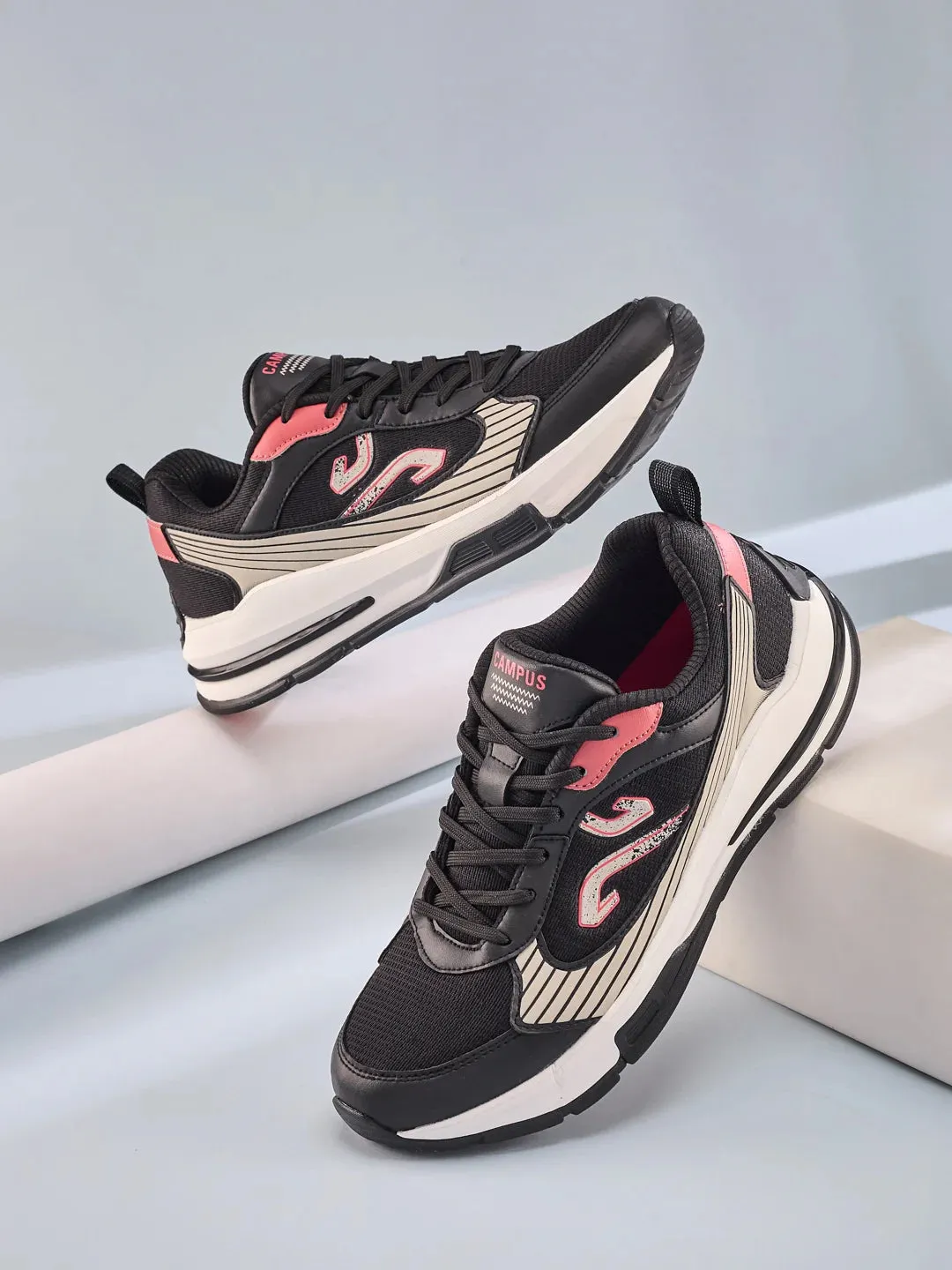 DENRO Black Men's Sneakers sold by Campus Shoes