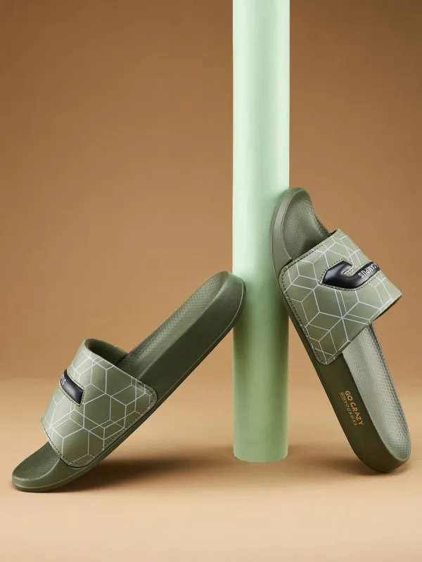 SL-477 Olive Men's Slides made by Campus Shoes