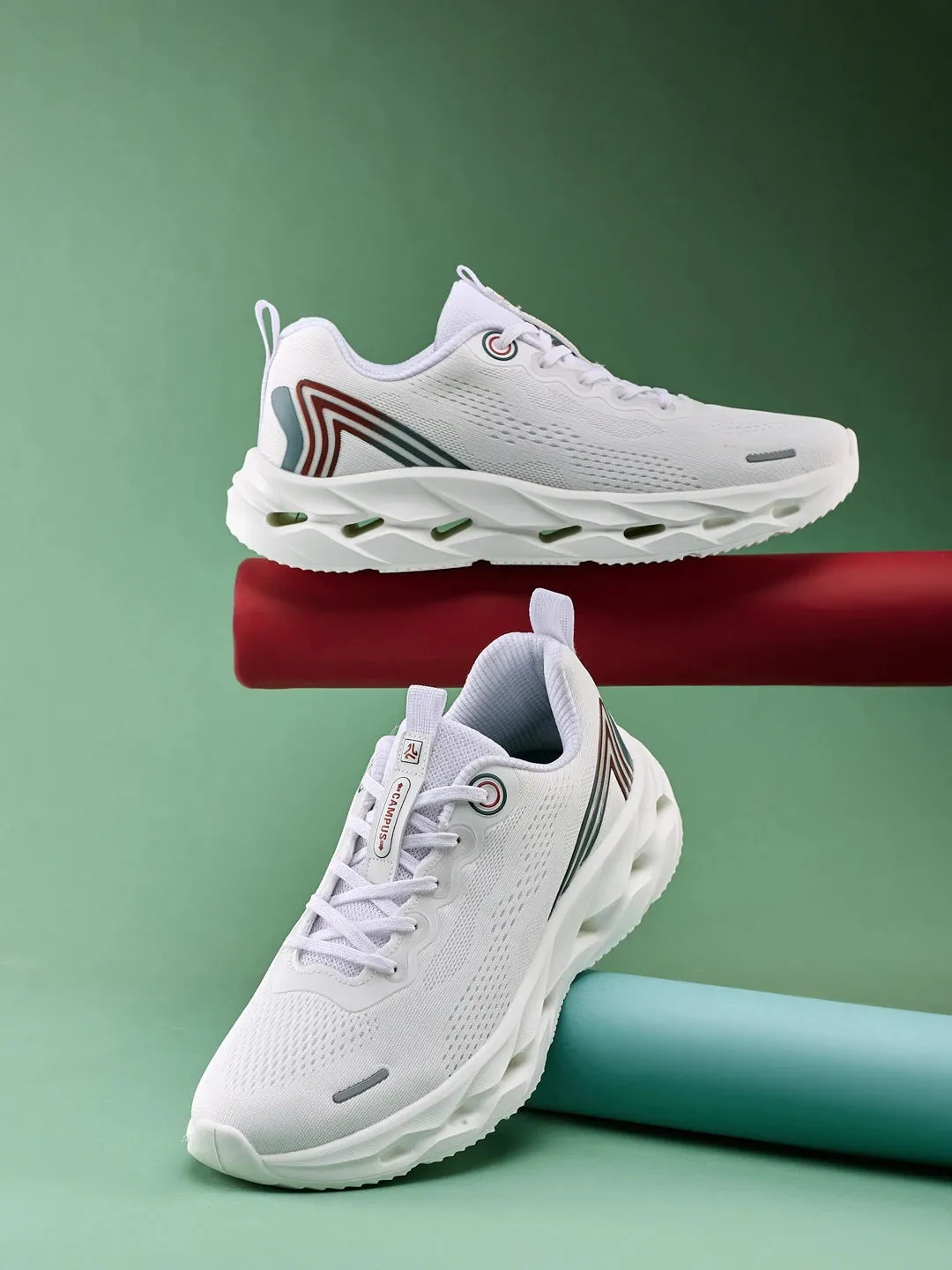 FLASK White Men's Running Shoes sold by Campus Shoes