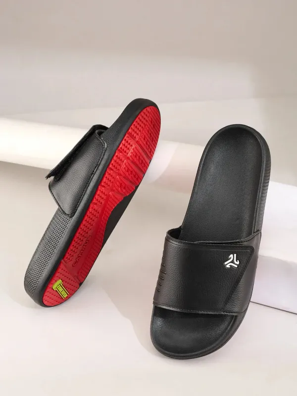 SL-479 Black Men's Slides made by Campus Shoes