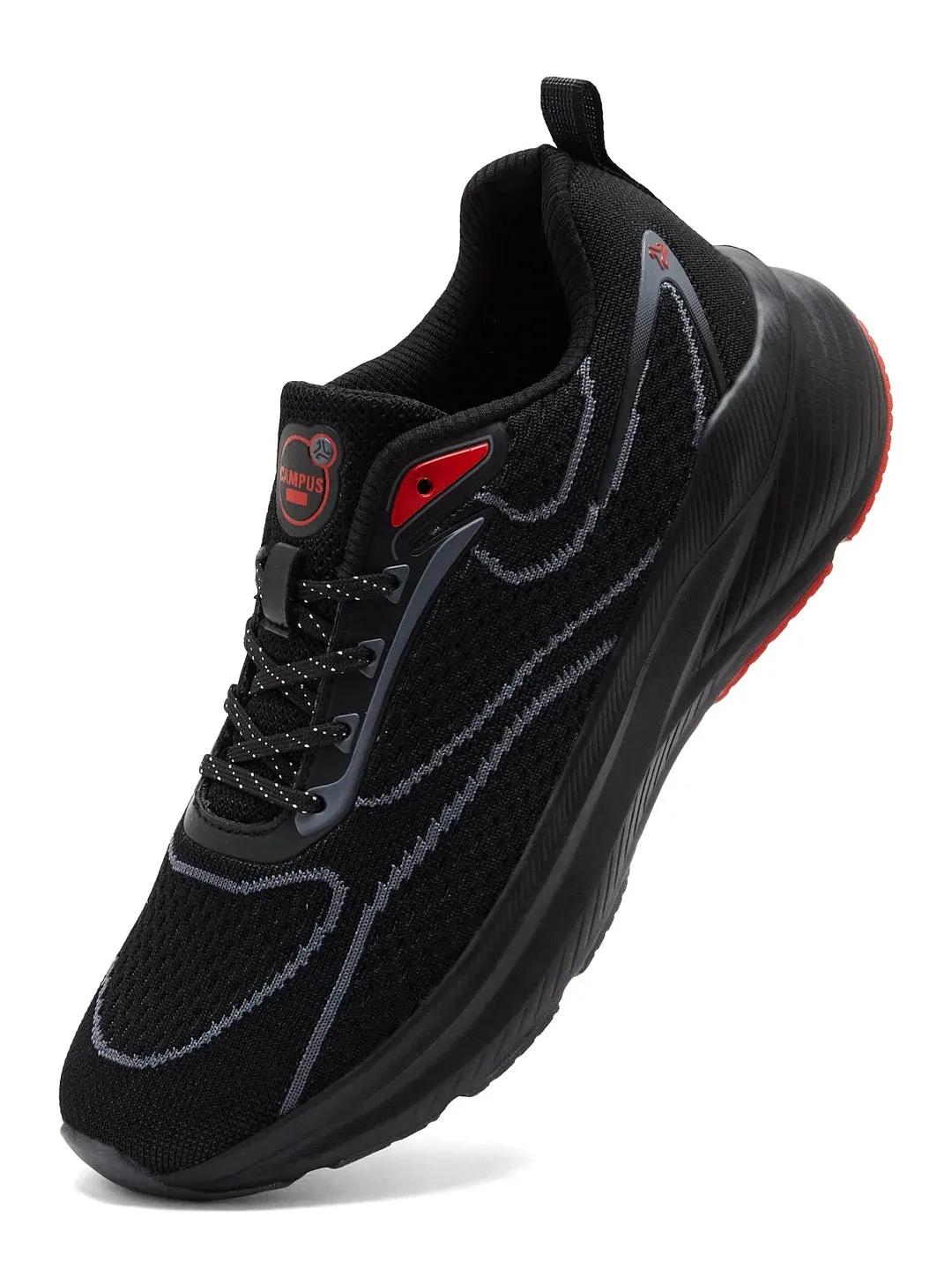KRIVO Black Men's Running Shoes sold by Campus Shoes product image thumbnail 3