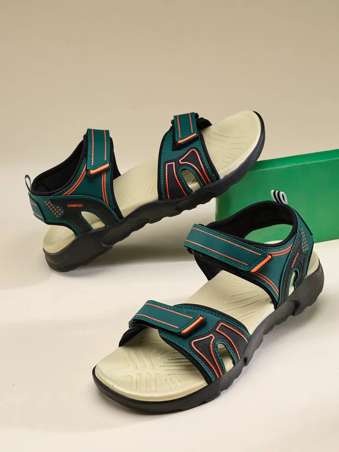 GC-22172 Green Men's Sandals sold by Campus Shoes