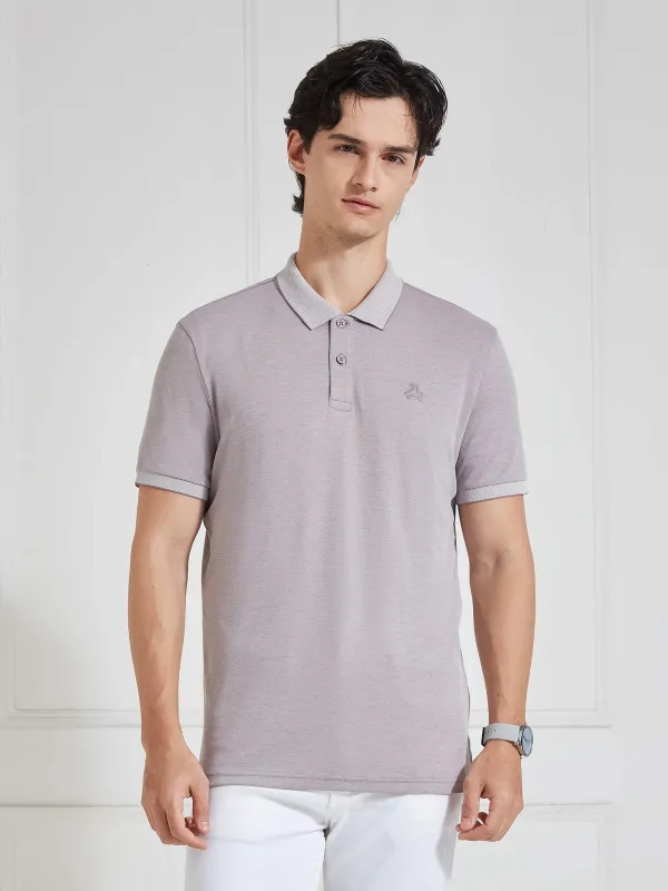 Men's Teal Solid Polo Collar T-Shirt made by Campus Shoes