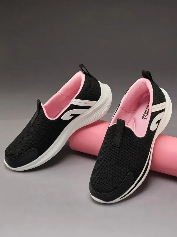 AMBLE Black Women's Walking Shoes made by Campus Shoes