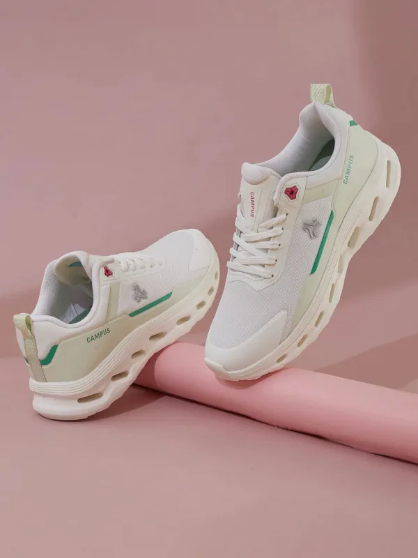 CYMBAL White Women's Running Shoes made by Campus Shoes
