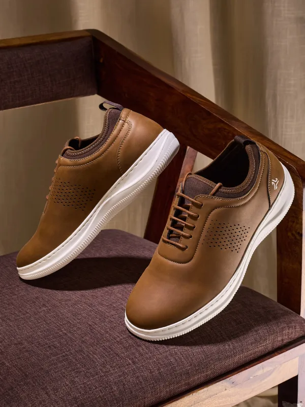ELAN-28 Tan Men's Formal Sneakers made by Campus Shoes
