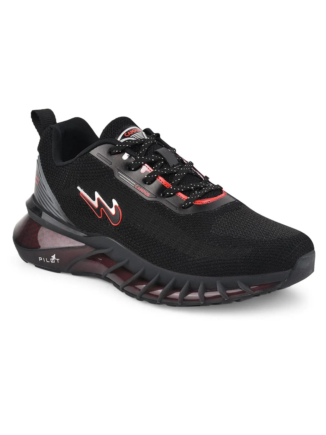 HOOD Black Men's Running Shoes sold by Campus Shoes product image thumbnail 2