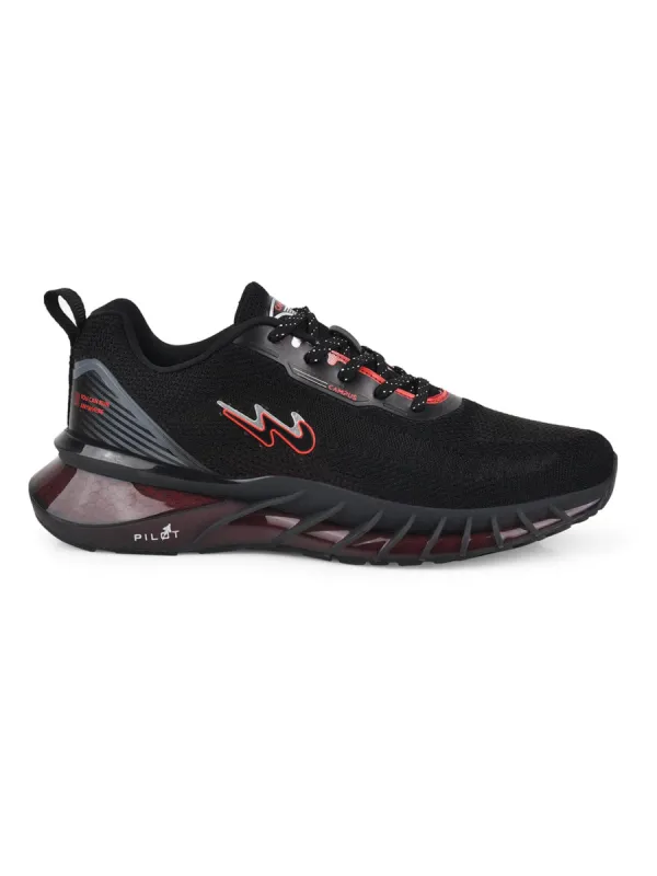 HOOD Black Men's Running Shoes sold by Campus Shoes