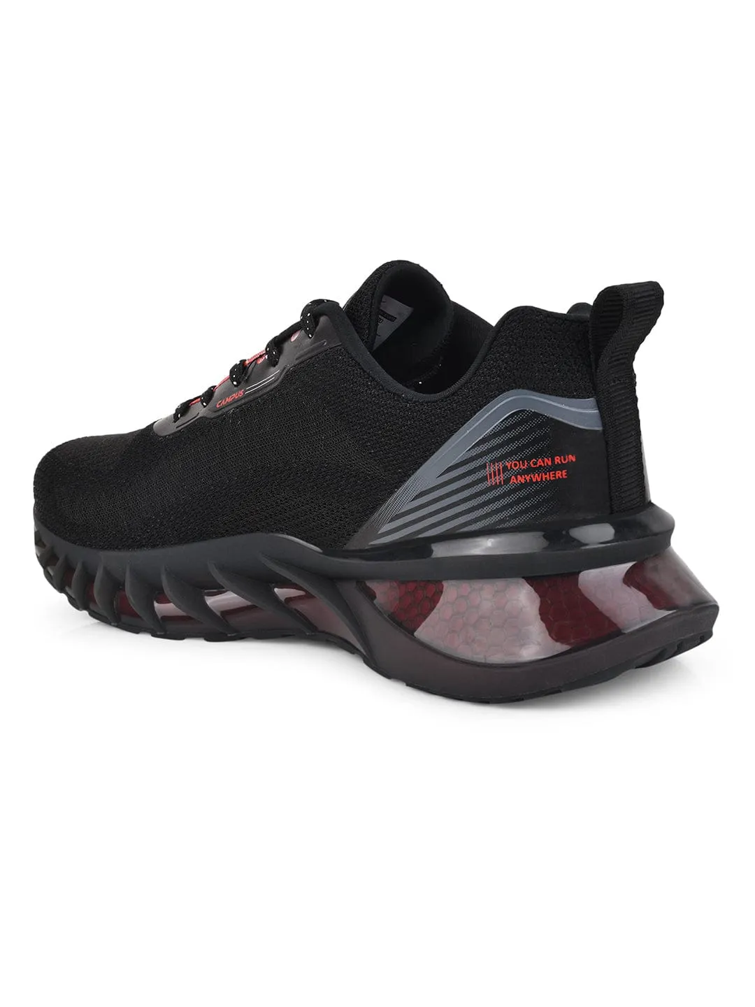 HOOD Black Men's Running Shoes sold by Campus Shoes product image thumbnail 3