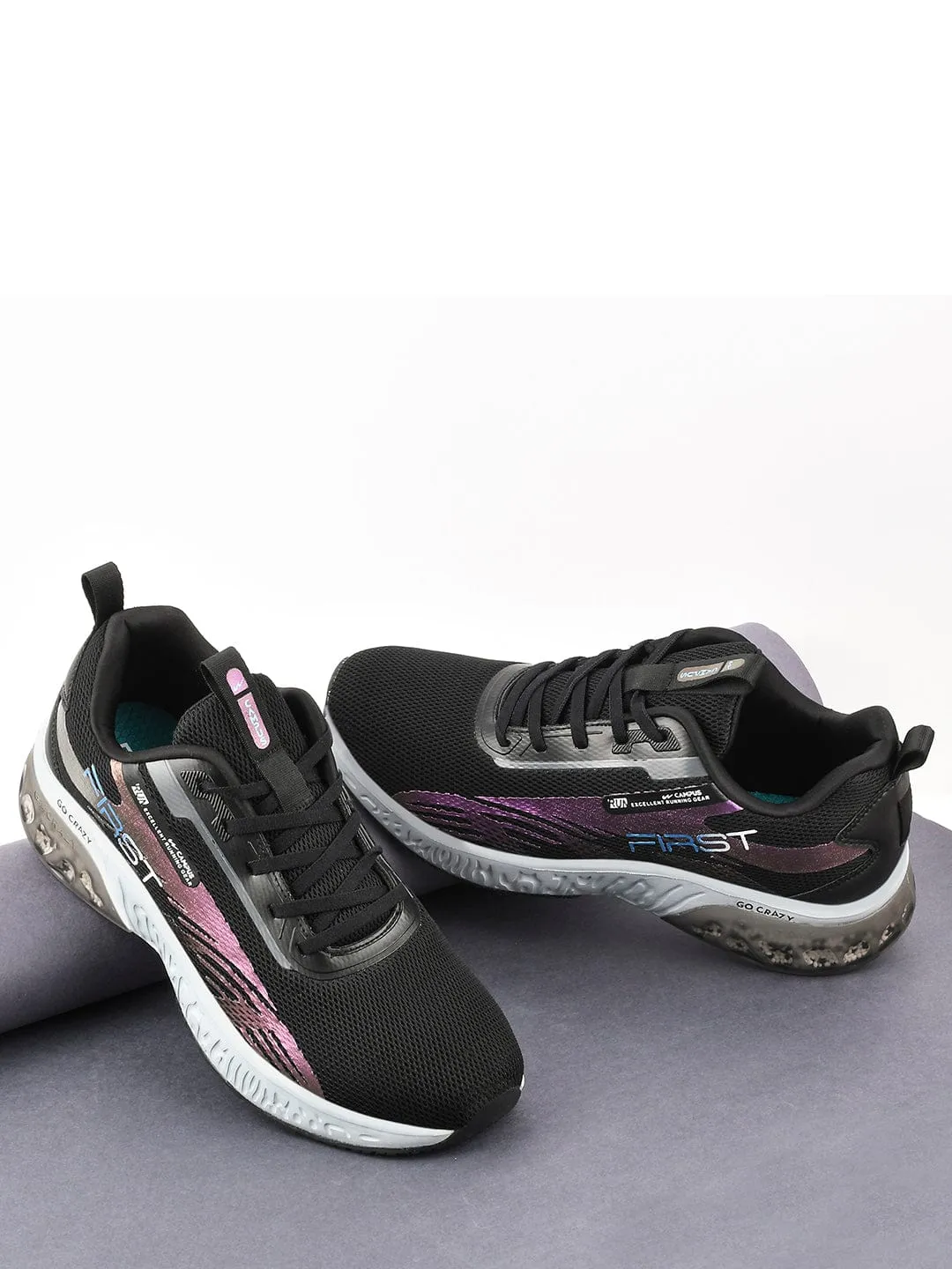 FIRST Black Men's Running Shoes sold by Campus Shoes product image thumbnail 5