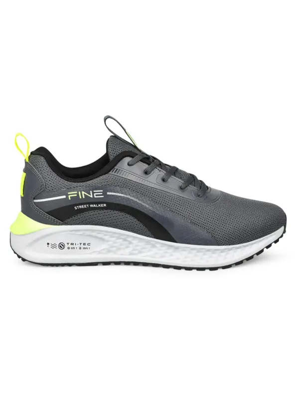 FINE Grey Men's Running Shoes sold by Campus Shoes