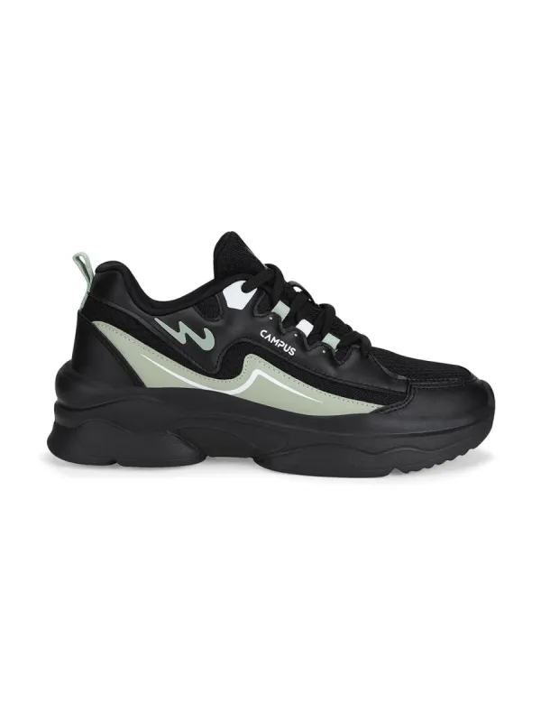 BUTTER Black Women's Sneakers sold by Campus Shoes