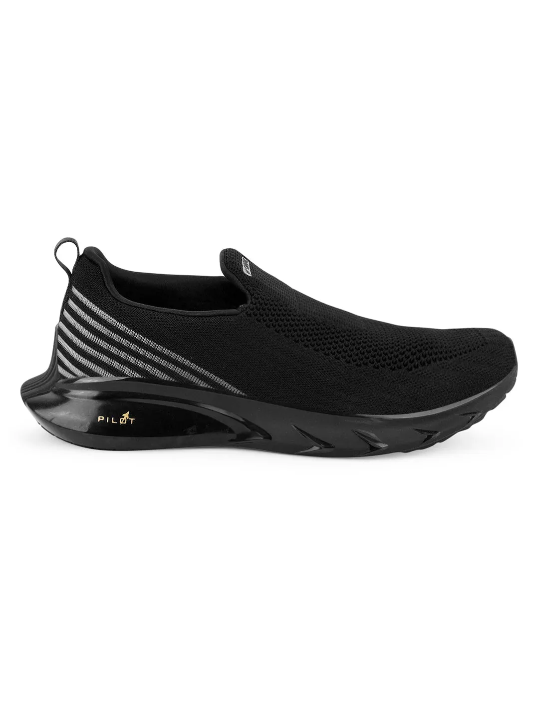 PILOT Black Men's Walking Shoes sold by Campus Shoes