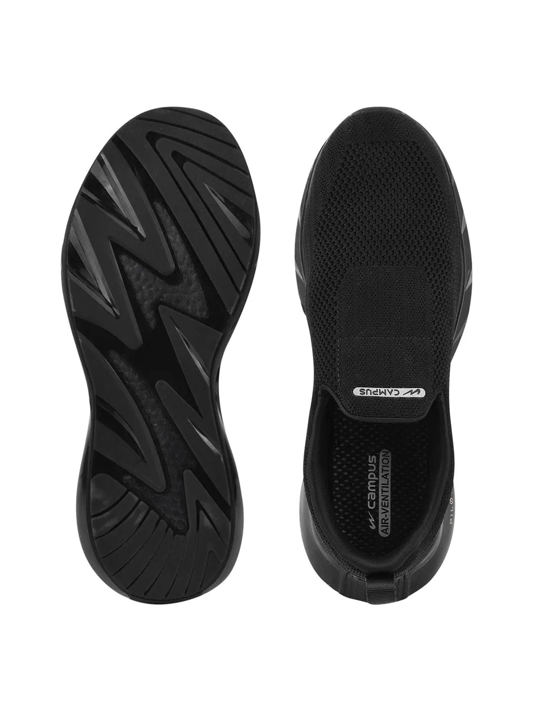 PILOT Black Men's Walking Shoes sold by Campus Shoes product image thumbnail 5