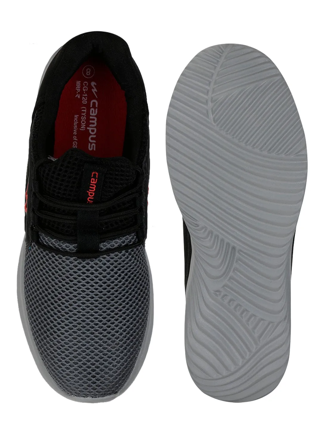 TYSON Pro Grey Men's Walking Shoes sold by Campus Shoes product image thumbnail 4