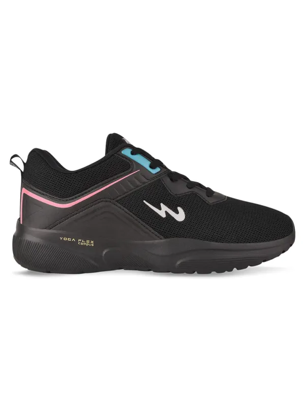 Gloss Black Women's Running Shoes sold by Campus Shoes