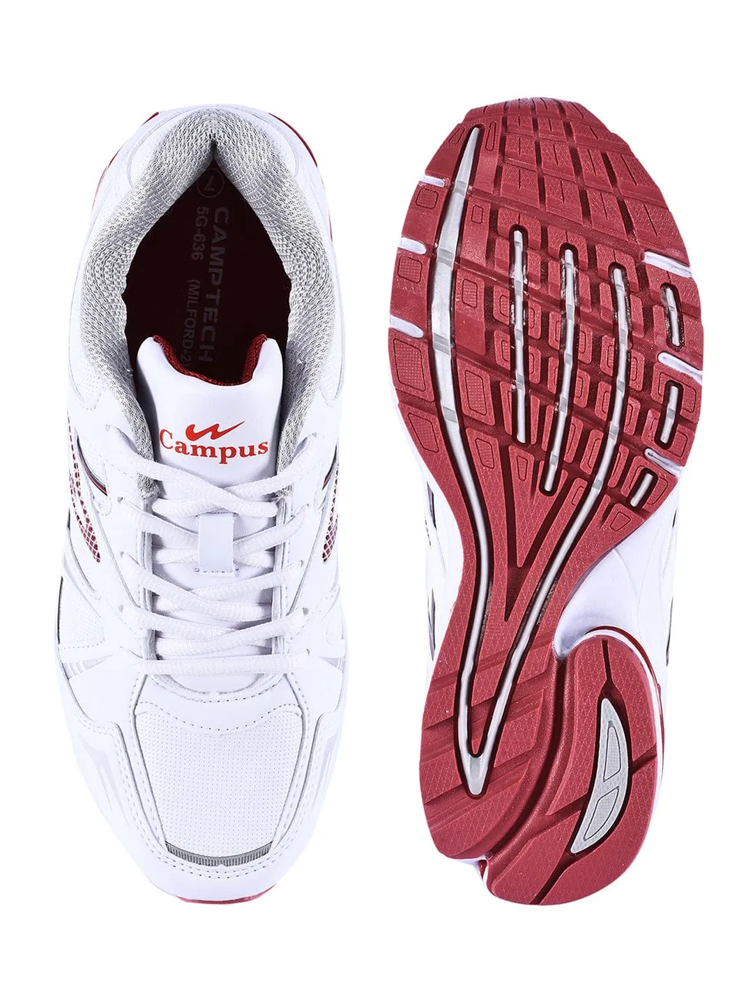 MILFORD-2 White Men's Running Shoes sold by Campus Shoes product image thumbnail 5