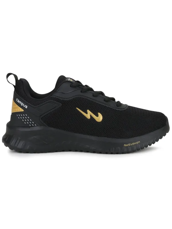 WELLS Black Men's Running Shoes sold by Campus Shoes
