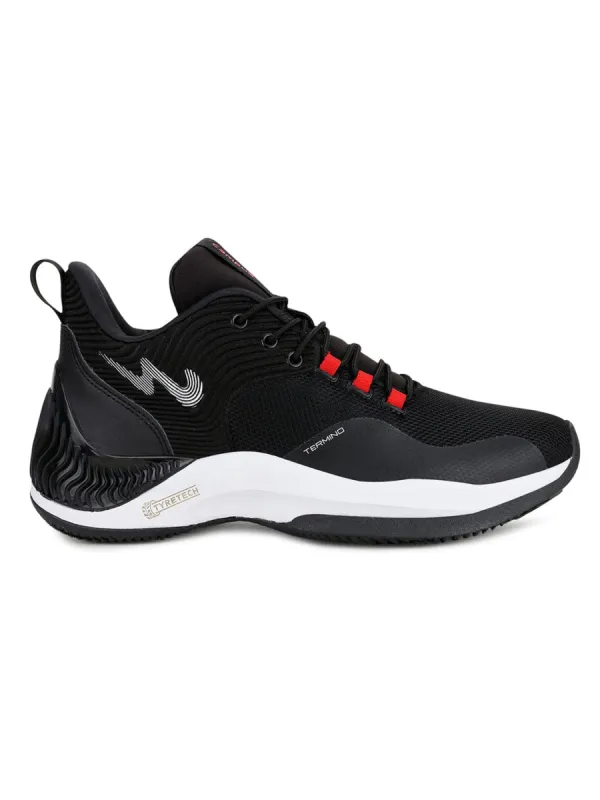 TERMINO Black Men's Running Shoes sold by Campus Shoes