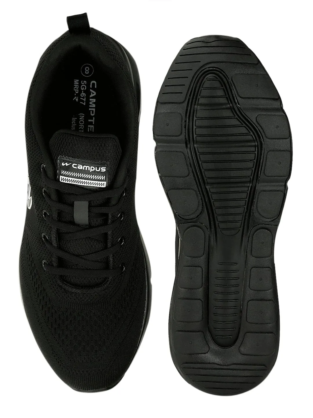 NORTH PLUS Black Men's Running Shoes sold by Campus Shoes product image thumbnail 4