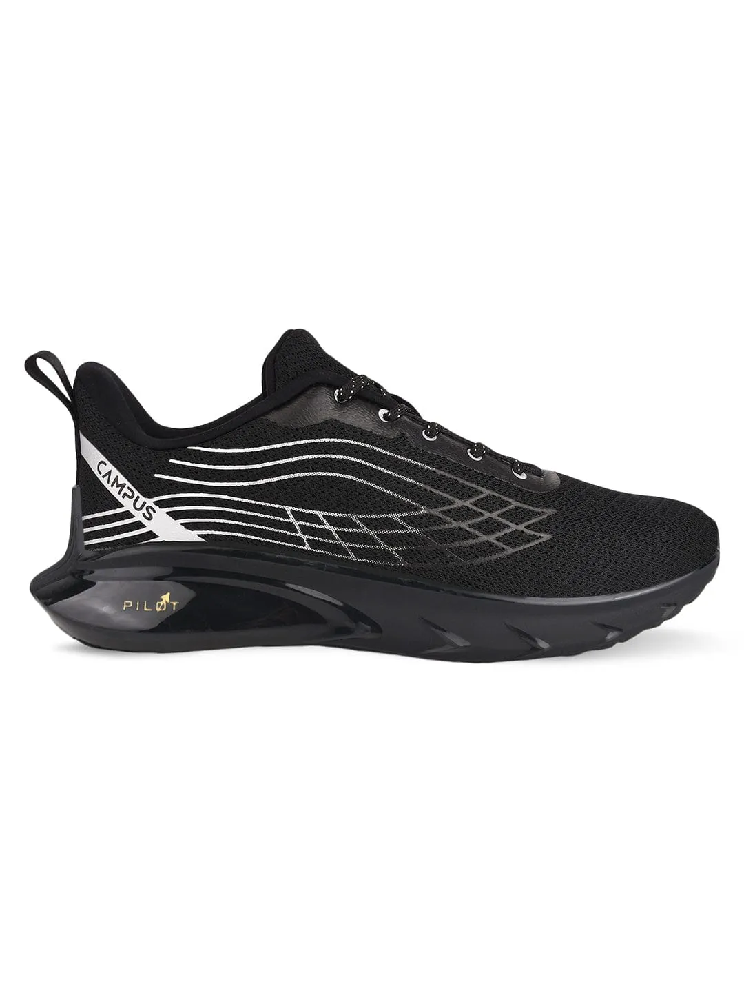 KIZER Black Men's Sports Shoes sold by Campus Shoes