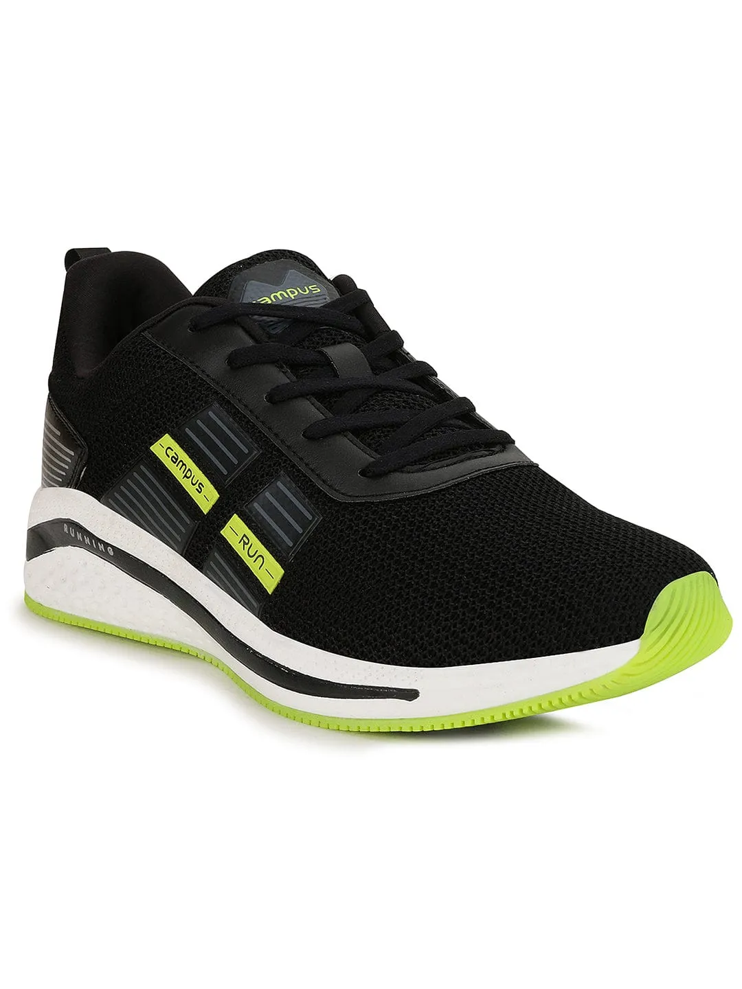 PLATEUE Black Men's Running Shoes sold by Campus Shoes product image thumbnail 2