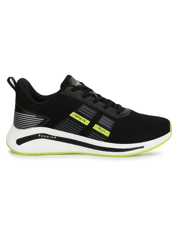 PLATEUE Black Men's Running Shoes sold by Campus Shoes