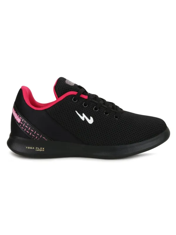 JUNE Black Women's Running Shoes sold by Campus Shoes