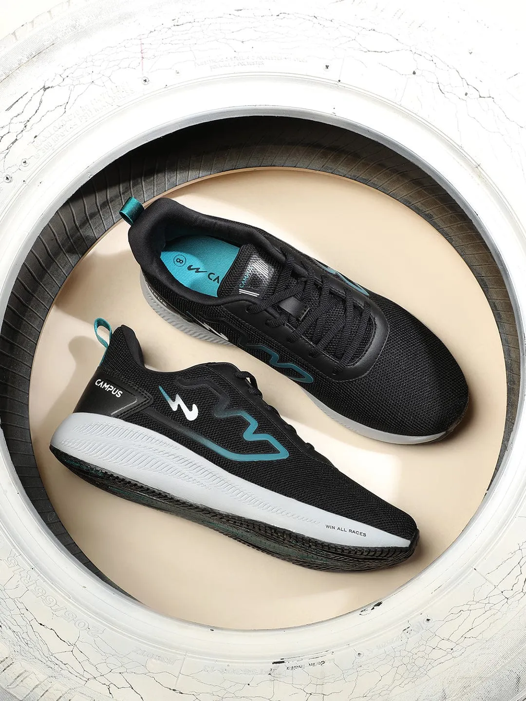 RAKE Black Men's Running Shoes sold by Campus Shoes product image thumbnail 5