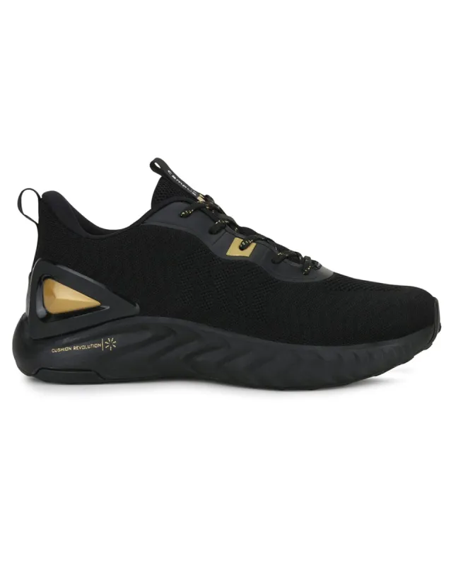 FUZION Black Men's Running Shoes sold by Campus Shoes