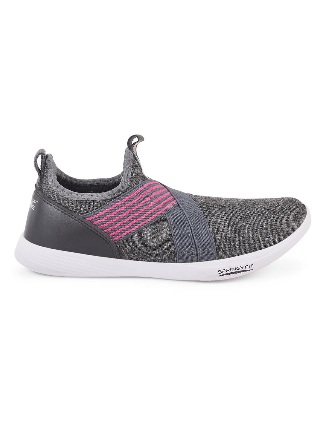 GLOSY Grey Women Slip-ons sold by Campus Shoes