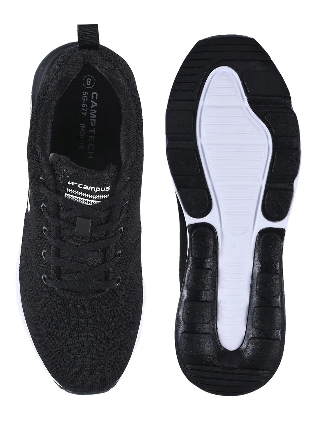 NORTH PLUS Black Men's Running Shoes sold by Campus Shoes product image thumbnail 4