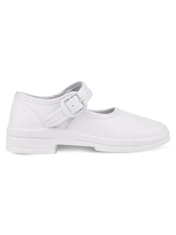 CS-A10S White Girl's School Shoes sold by Campus Shoes
