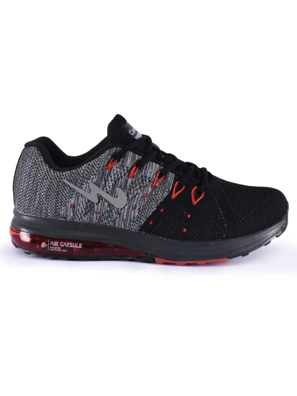 PERIS Black Men's Running Shoes sold by Campus Shoes