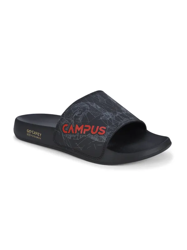 SL-437 Black Men's Slippers sold by Campus Shoes