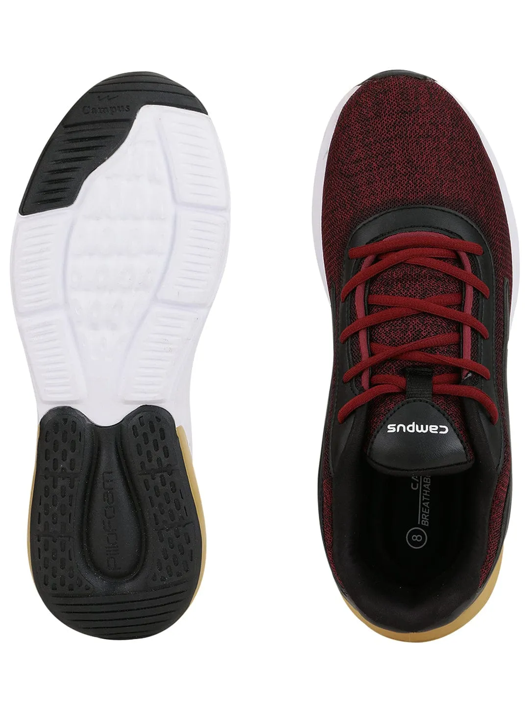 GLOBAL Burgundy Men's Running Shoes sold by Campus Shoes product image thumbnail 4