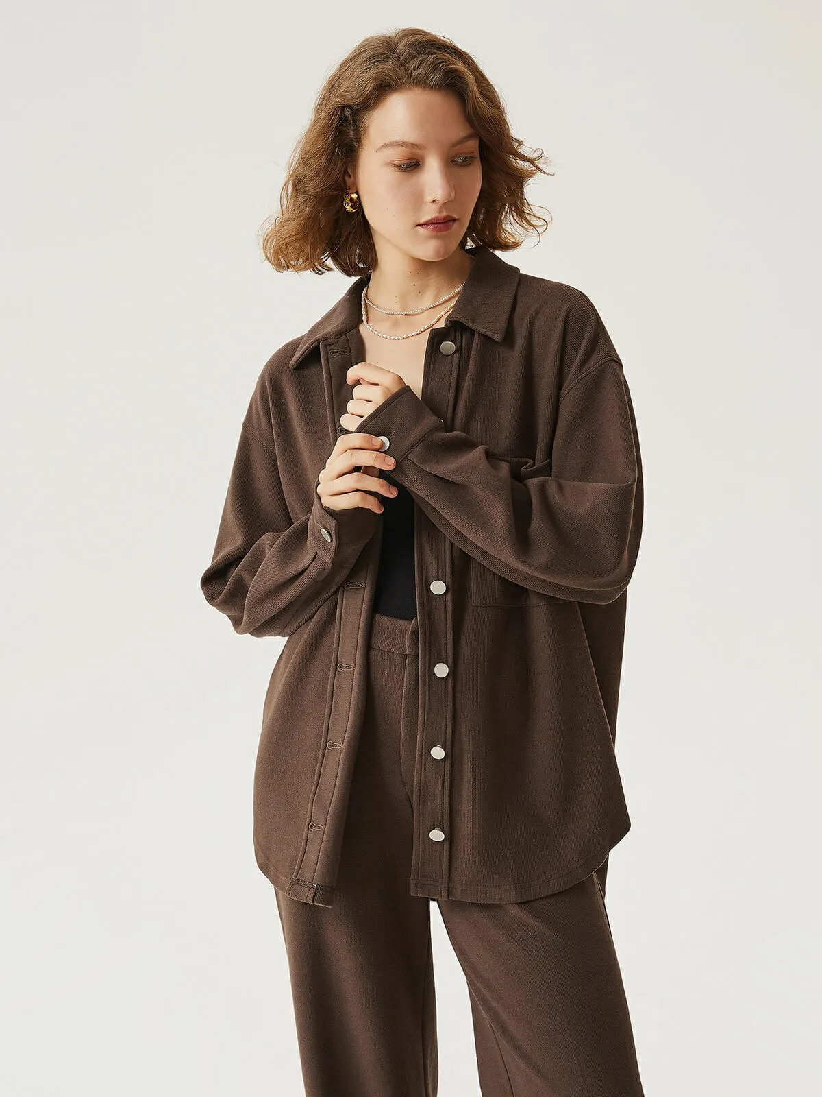 Micro Corduroy Oversized Shacket sold by ogl move