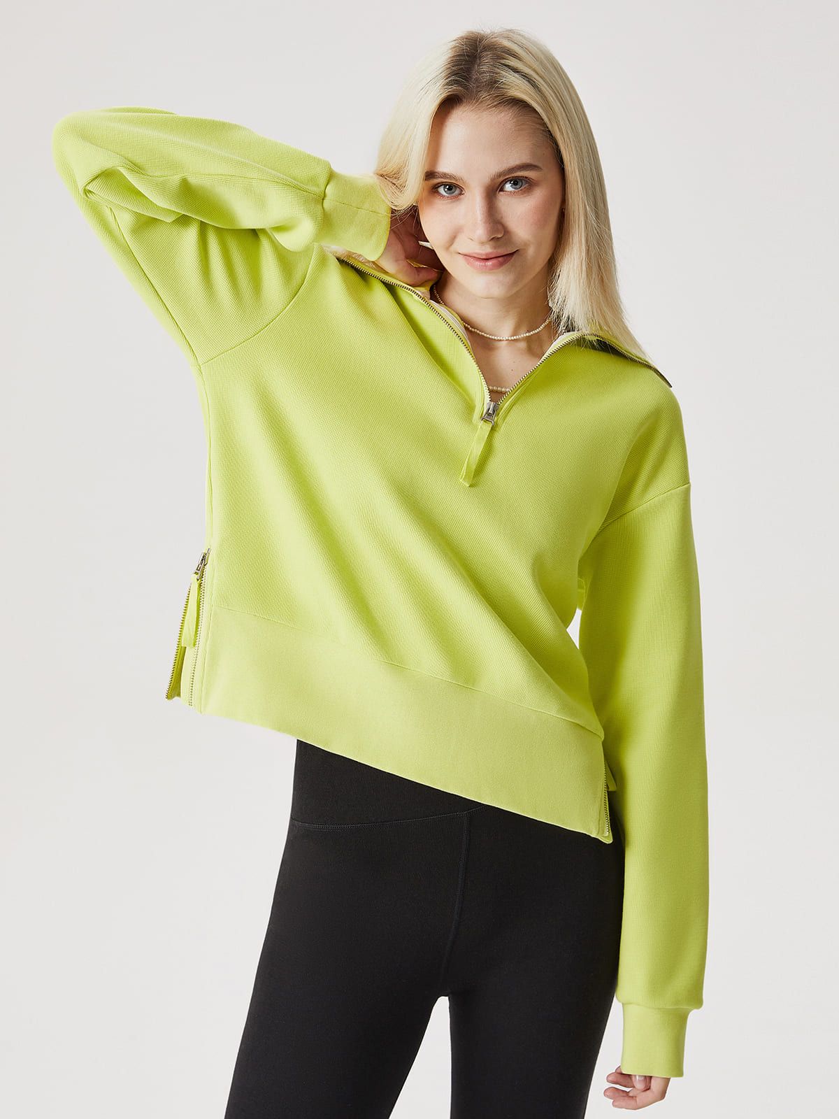Funnel-Neck Half Zip Top sold by ogl move product image thumbnail 2
