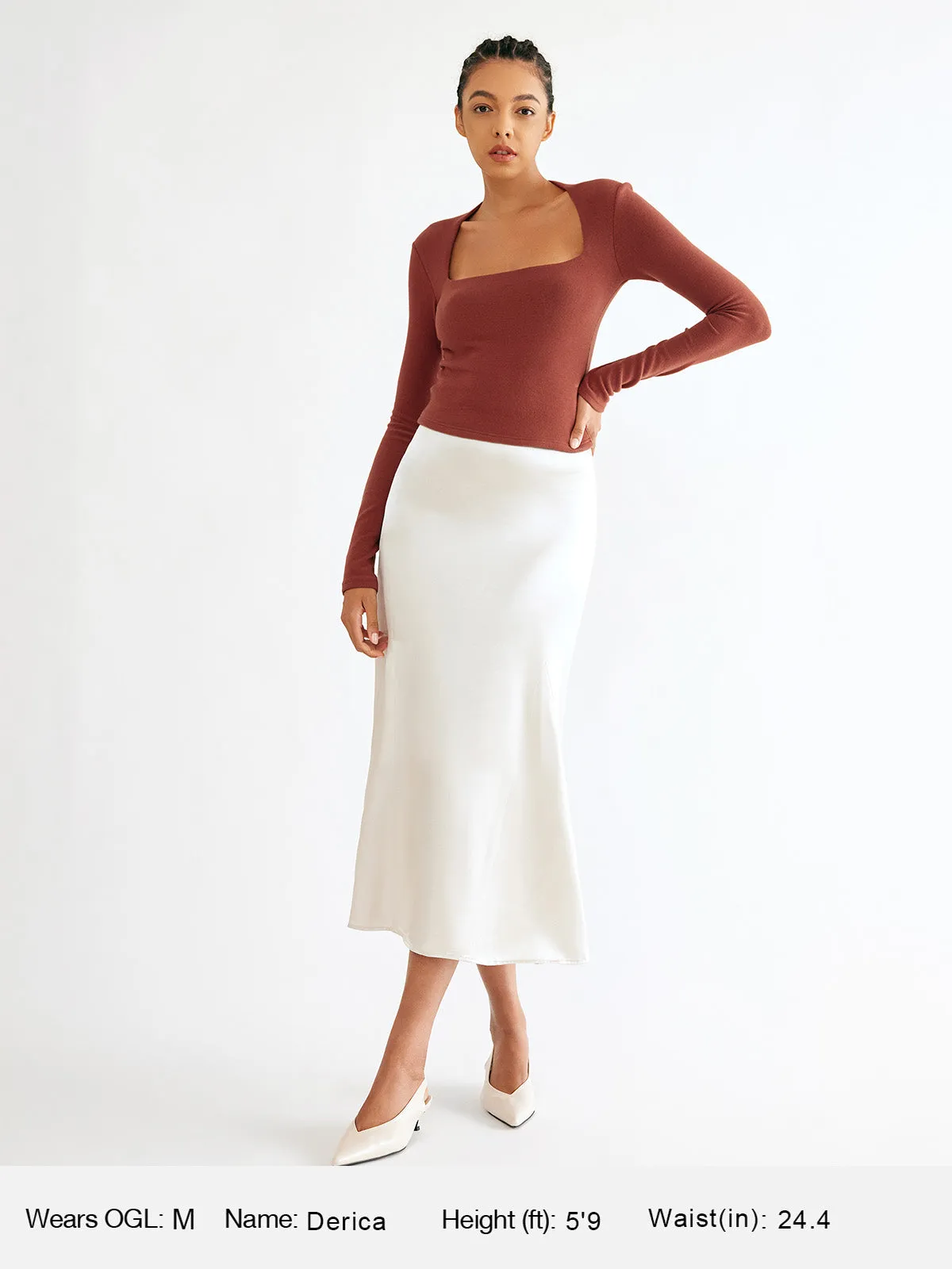 Brushed Tapered Square Neck Long Sleeve Top sold by ogl move product image thumbnail 3