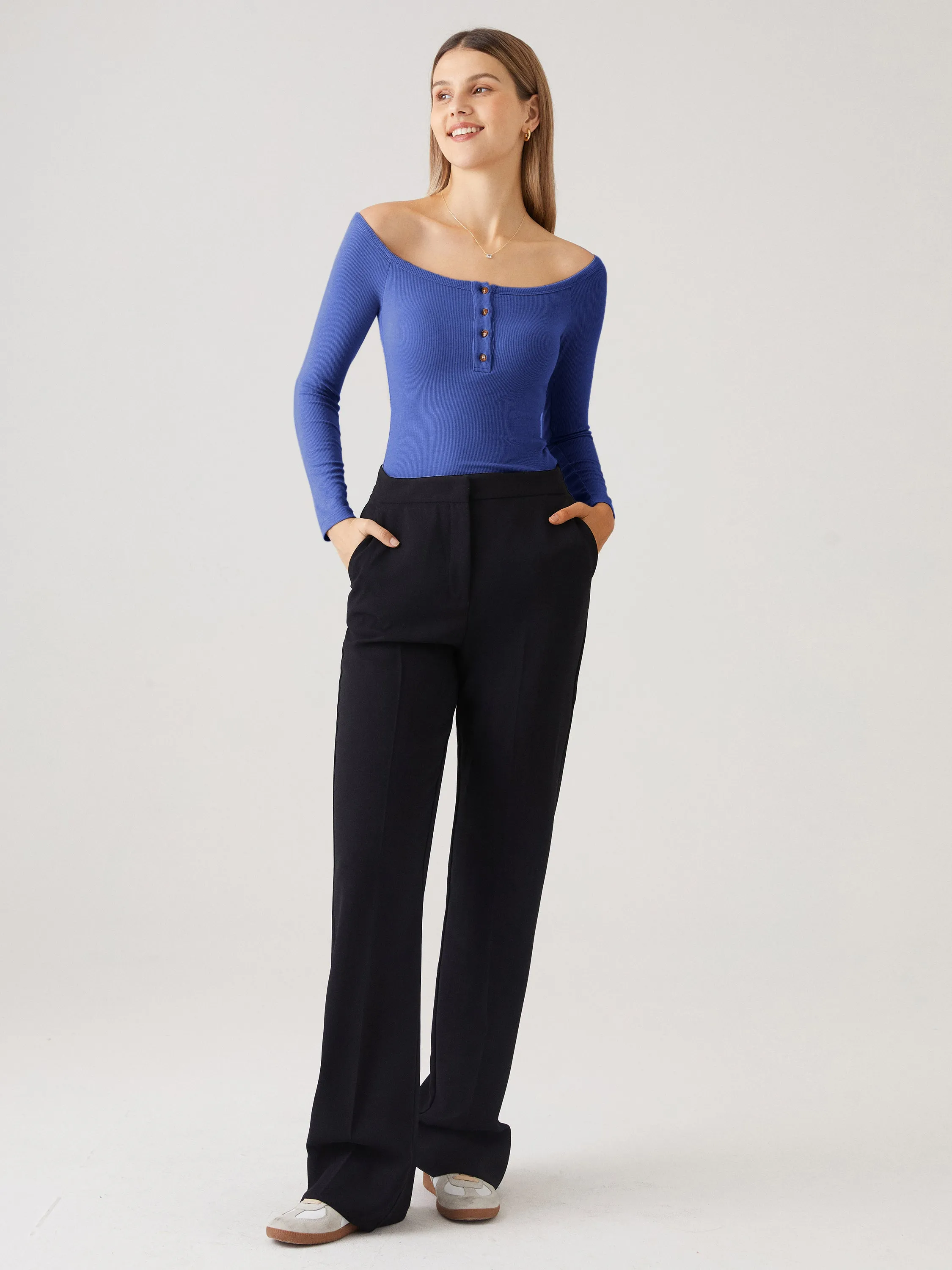 Off-The-Shoulder Henley Brami Top sold by ogl move product image thumbnail 4